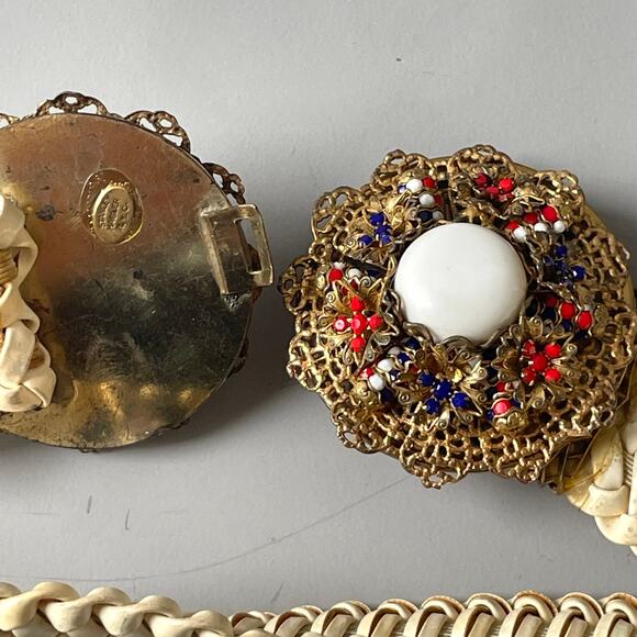 Stanley Hagler NYC Signed Vintage Jeweled Stretch Belt Filigree Clasp Rhinestone - Picture 8 of 10